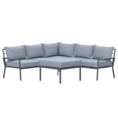 Deko Living 5 Piece Seating Outdoor Gray Sofa and Ottoman Set  - COP30015