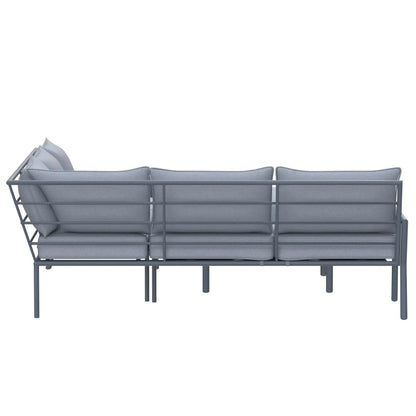 Deko Living 5 Piece Seating Outdoor Gray Sofa and Ottoman Set  - COP30015