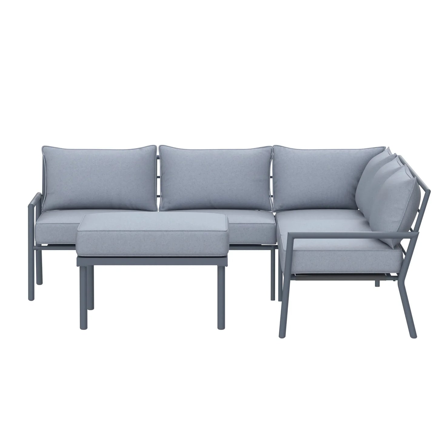 Deko Living 5 Piece Seating Outdoor Gray Sofa and Ottoman Set  - COP30015