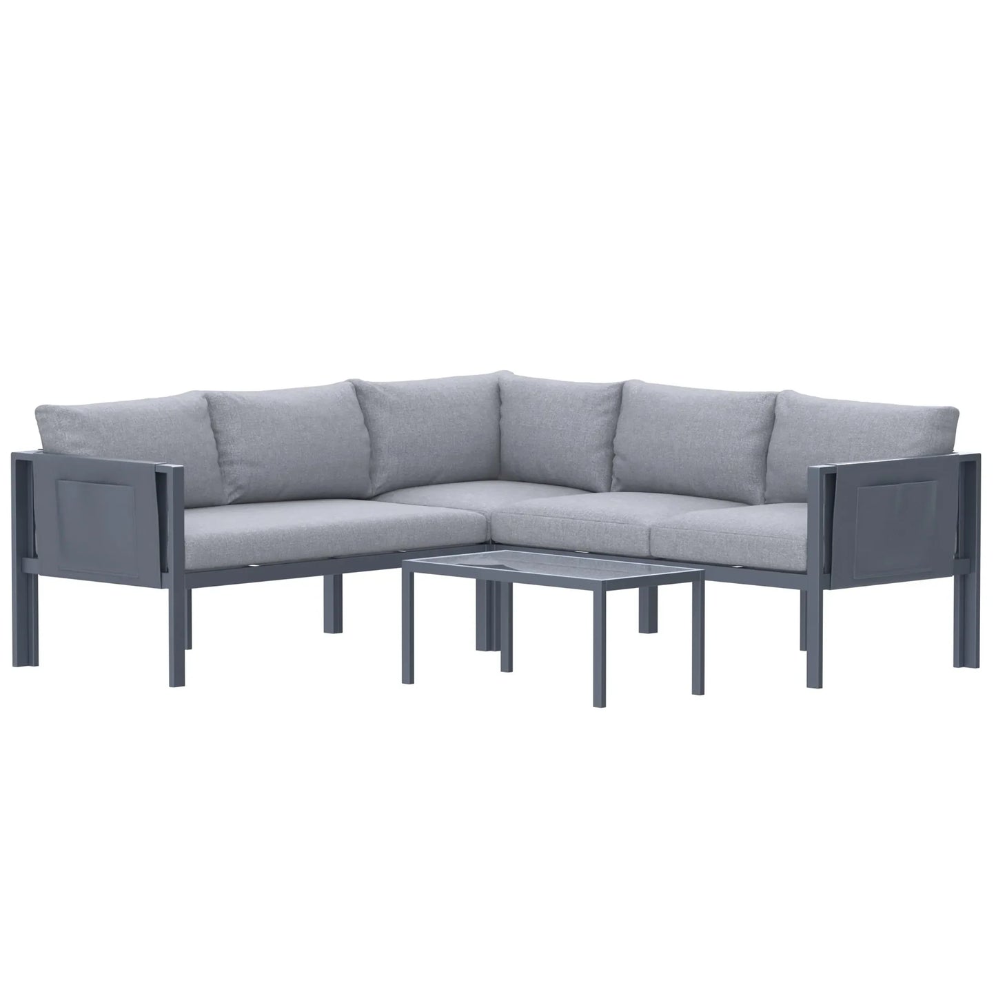 Deko Living 5 Piece Seating Outdoor Gray Sofa and Table Set  - COP30016
