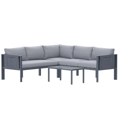 Deko Living 5 Piece Seating Outdoor Gray Sofa and Table Set  - COP30016