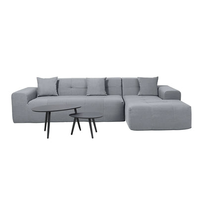 Deko Living 4 Piece Gray Outdoor Compressed Foam Sectional Sofa Lounger and Table Set  - COP30018