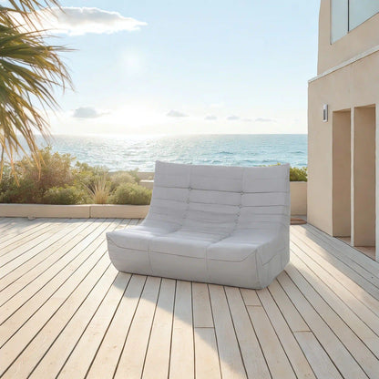 Deko Living 5 Piece Gray Outdoor Compressed Foam Loveseat Sofa Chairs and Table Set  - COP30019