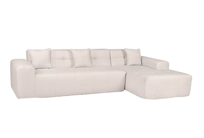 Deko Living 4 Piece Beige Outdoor Compressed Foam Sectional Sofa Lounger and Table Set  - COP30218