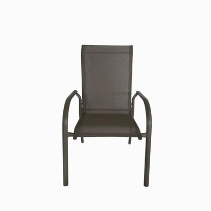 Deko Living 4 Piece Seating Champagne Outdoor Aluminum Round Patio Dining Table and Stackable Chairs Set  - COP30804