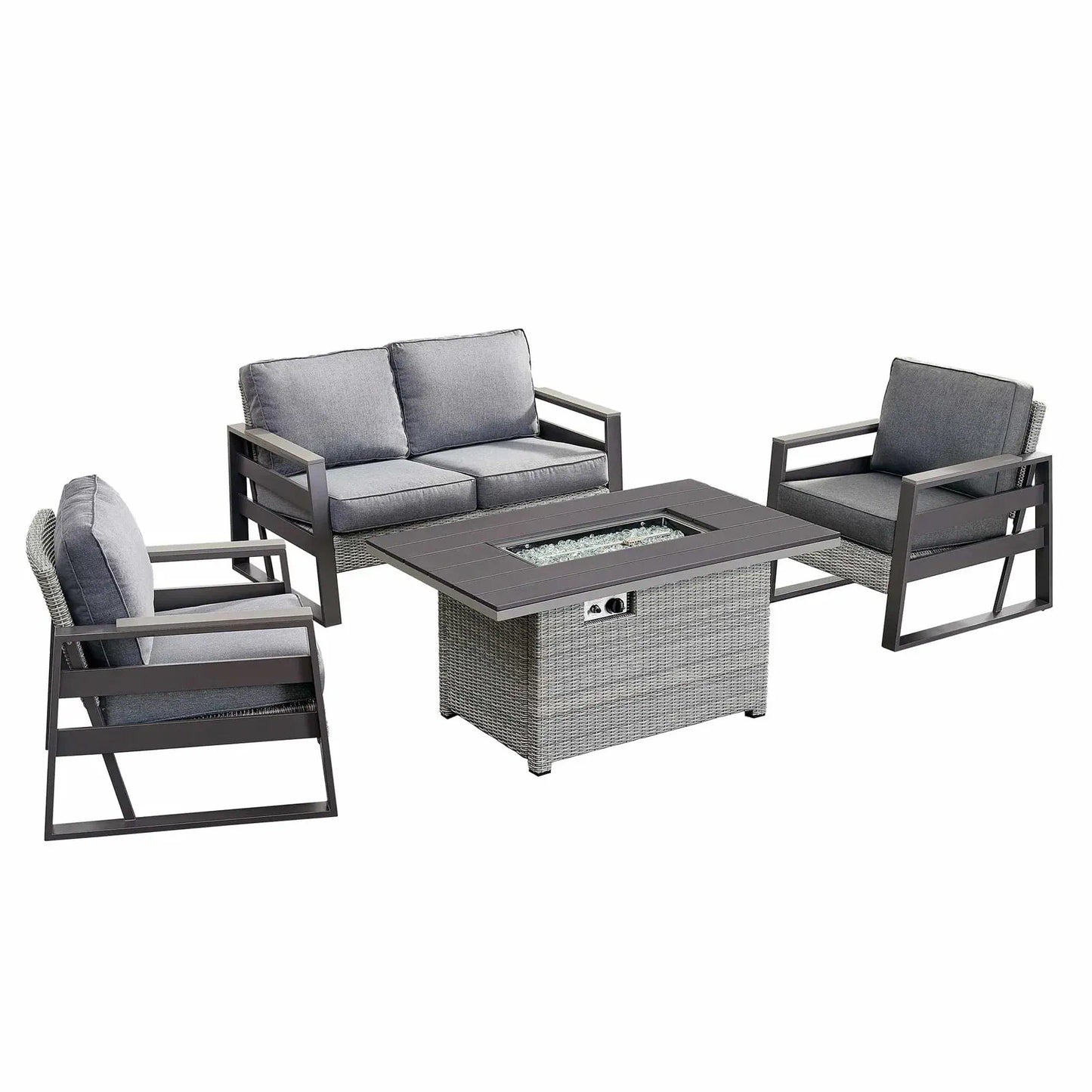 Deko Living Tricarico Outdoor Patio Set & Firepit  - COP30901