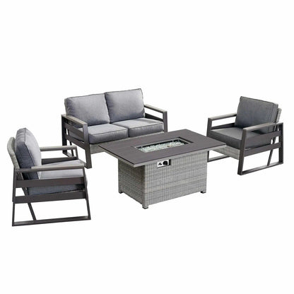 Deko Living Tricarico Outdoor Patio Set & Firepit  - COP30901