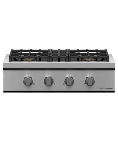 Fisher Paykel 30" Series 9 4 Burner Gas Rangetop, Natural Gas Stainless Steel - CPV3304N