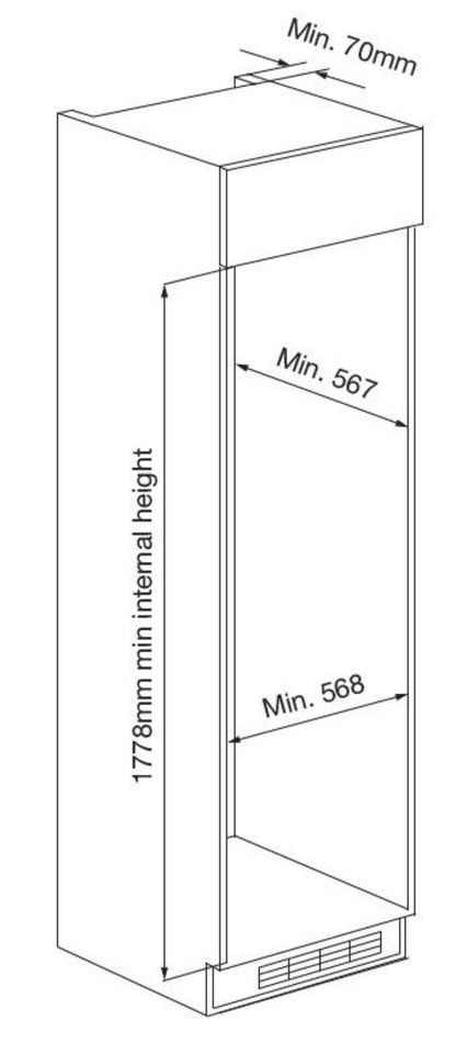 Kleenmaid Integrated Top Mount Refrigerator with Bottom Mount Freezer - CRZ25511