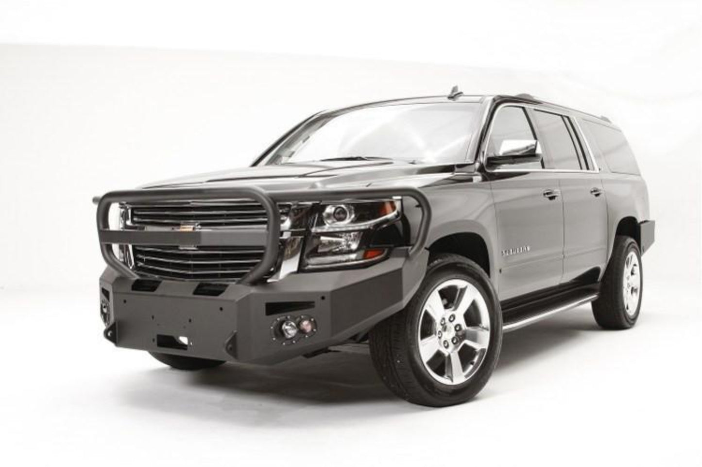 Fab Fours CS15-F3550-1 Chevy Suburban 1500 2015-2020 Premium Front Bumper Sensor Winch Ready with Full Guard