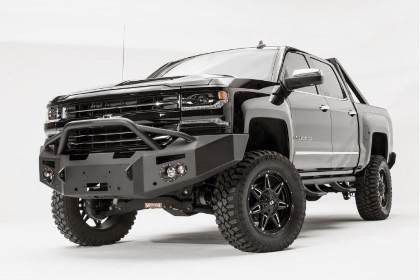 Fab Fours CS16-F3852-1 Chevy Silverado 1500 2016-2018 Premium Front Bumper Winch Ready with Pre-Runner Guard
