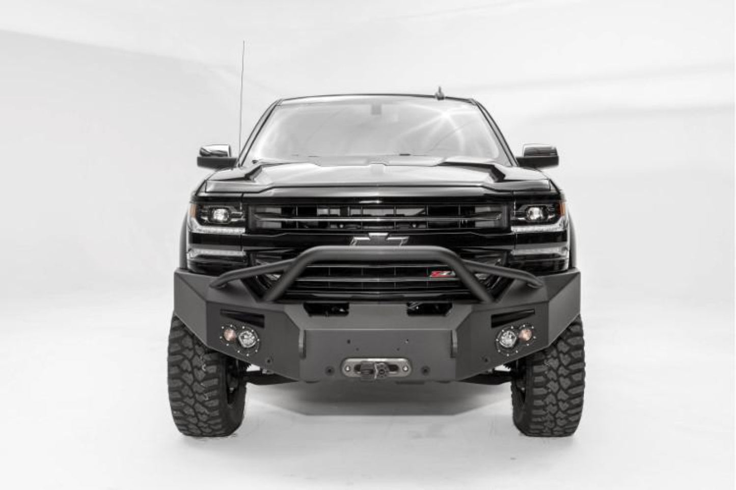 Fab Fours CS16-F3852-1 Chevy Silverado 1500 2016-2018 Premium Front Bumper Winch Ready with Pre-Runner Guard