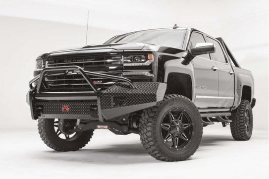 Fab Fours CS16-K3862-1 Chevy Silverado 1500 2016-2018 Black Steel Front Bumper Pre-Runner Guard with Tow Hooks