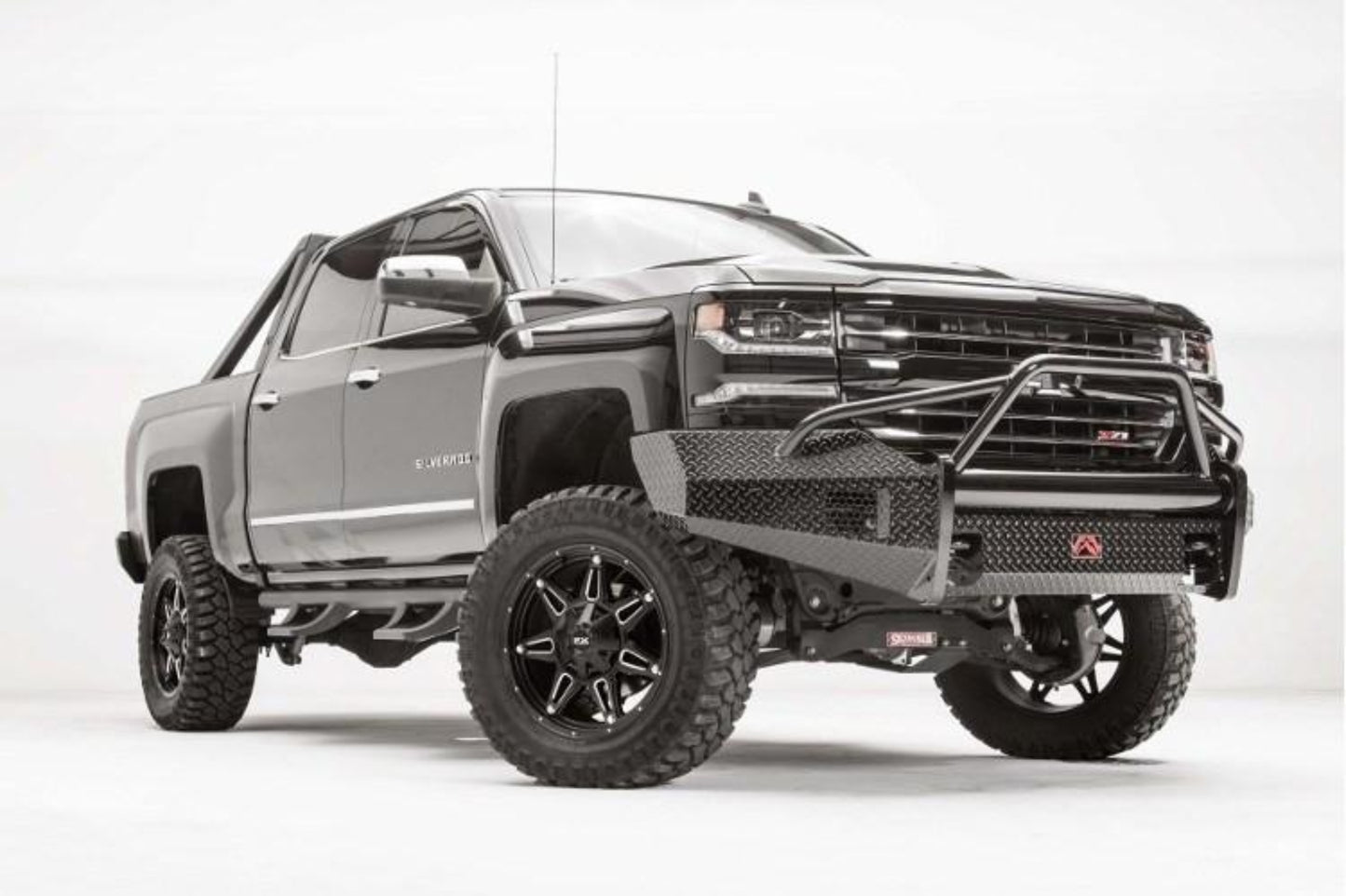 Fab Fours CS16-K3862-1 Chevy Silverado 1500 2016-2018 Black Steel Front Bumper Pre-Runner Guard with Tow Hooks
