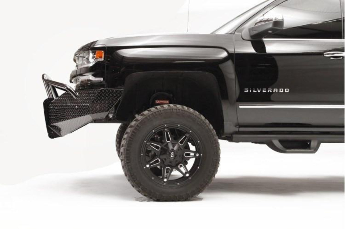 Fab Fours CS16-K3862-1 Chevy Silverado 1500 2016-2018 Black Steel Front Bumper Pre-Runner Guard with Tow Hooks