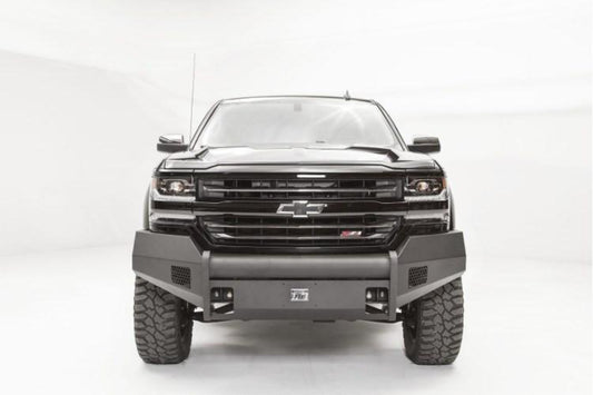 Fab Fours CS16-R3861-1 Chevy Silverado 1500 2016-2018 Black Steel Elite Front Bumper No Guard with Tow Hooks