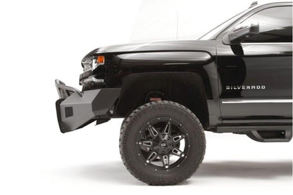 Fab Fours CS16-R3862-1 Chevy Silverado 1500 2016-2018 Black Steel Elite Front Bumper Pre-Runner Guard with Tow Hooks