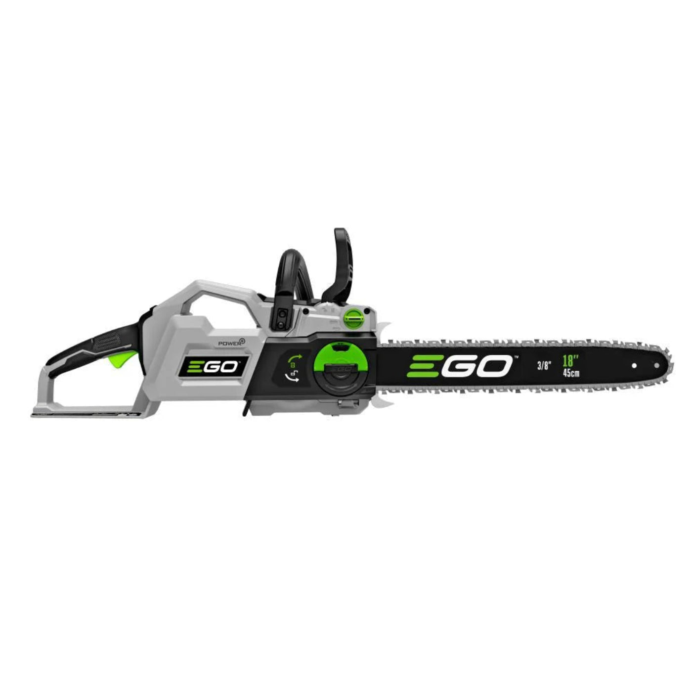 EGO Power+ 18 Inch Chain Saw with 2500W Motor, Digital Display and Adjustable LED Work Light with 6Ah Battery and Charger - CS1815