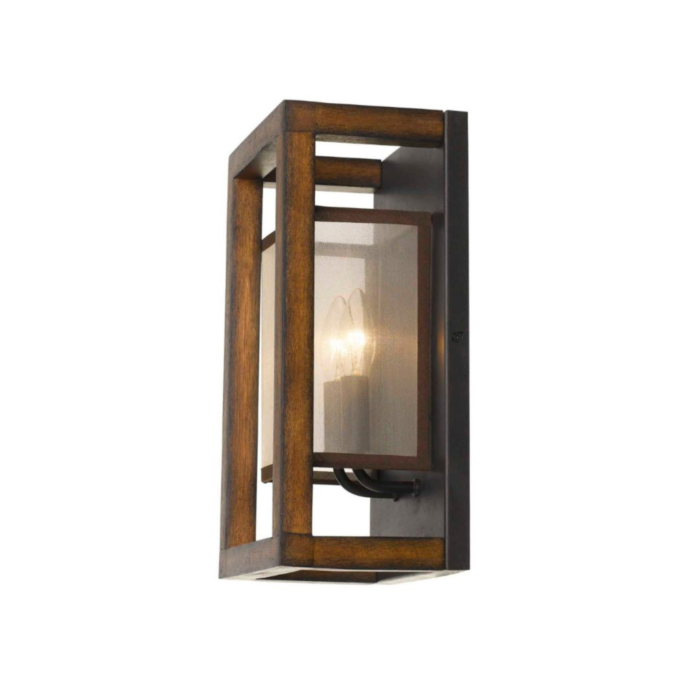 Cal Lighting 2-Light Rubber Wood Wall Sconce with Organza Shade - WL-3536-2