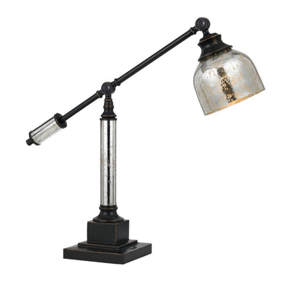 Cal Lighting Metal Desk Lamp with Glass Shade in Dark Bronze - BO-2602TB
