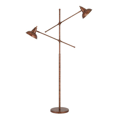 Cal Lighting 2-Light Canterbury Metal Adjustable Floor Lamp in Rust - BO-2794FL-RU