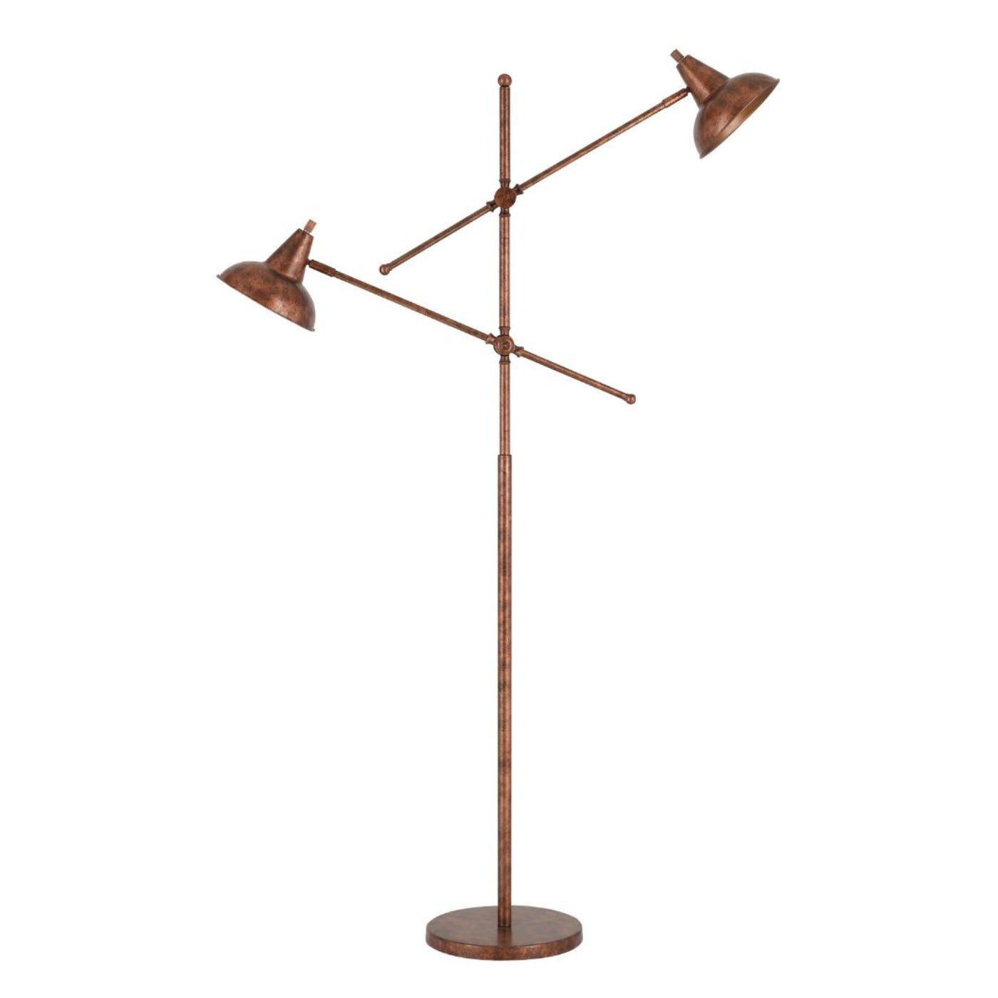 Cal Lighting 2-Light Canterbury Metal Adjustable Floor Lamp in Rust - BO-2794FL-RU