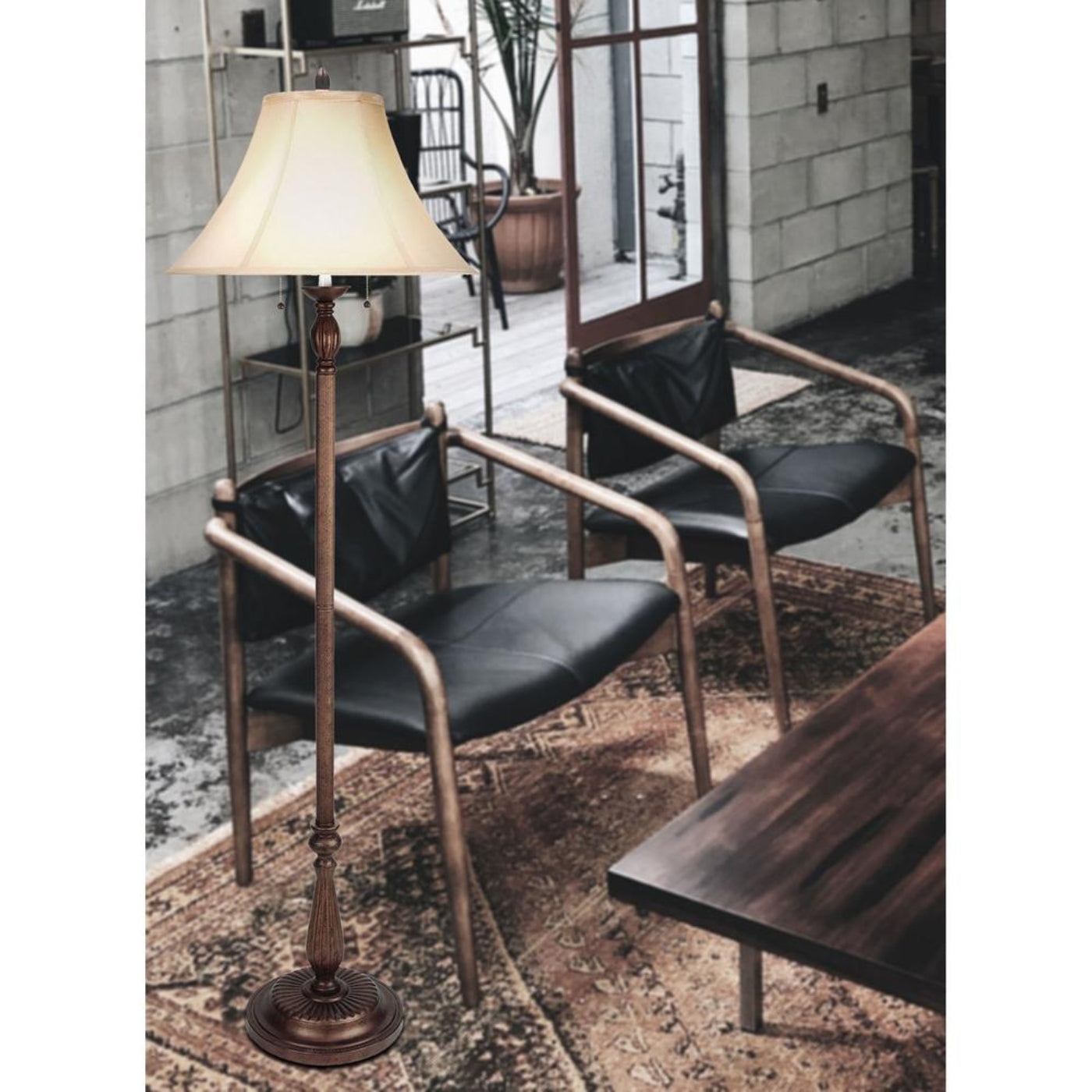Cal Lighting 2-Light Floor Lamp in Antique Rust - BO-581FL