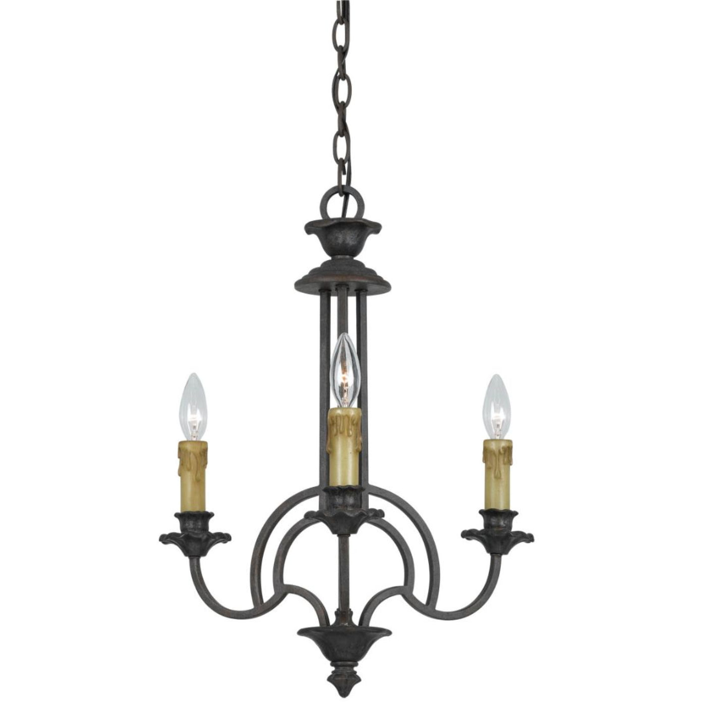 Cal Lighting Elberton 3-Light Iron Chandelier in English Bronze - FX-3513-3
