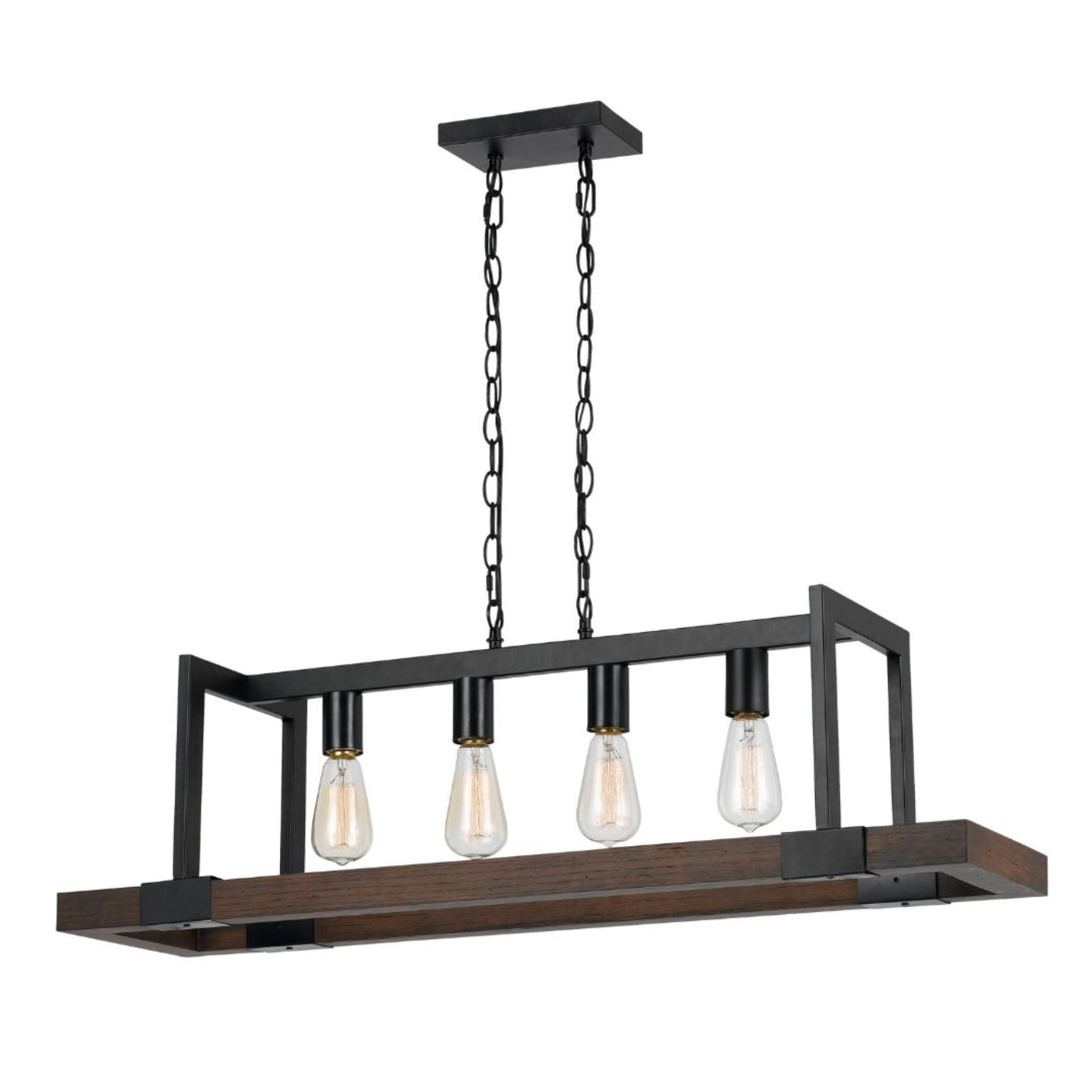 Cal Lighting Antonio 4-Light Wood Chandelier in Dark Bronze - FX-3586-4