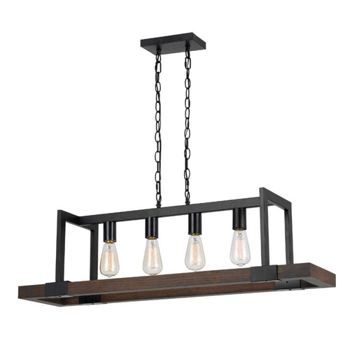 Cal Lighting Antonio 4-Light Wood Chandelier in Dark Bronze - FX-3586-4