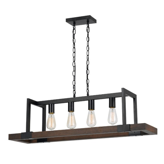 Cal Lighting Antonio 4-Light Wood Chandelier in Dark Bronze - FX-3586-4