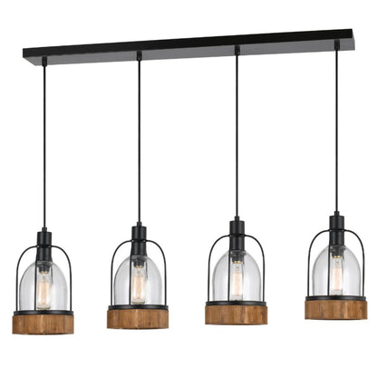 Cal Lighting Beacon 4-Light Island Fixture with Dark Wood Finish - FX-3584-4