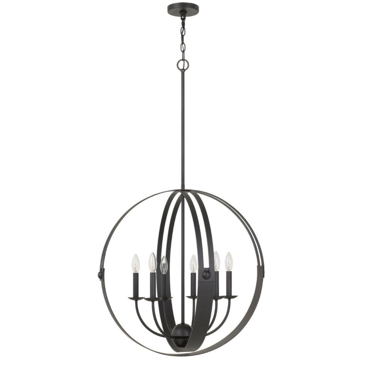 Cal Lighting Valais 6-Light Metal Birdcage Chandelier in Matte Black - FX-3737-6