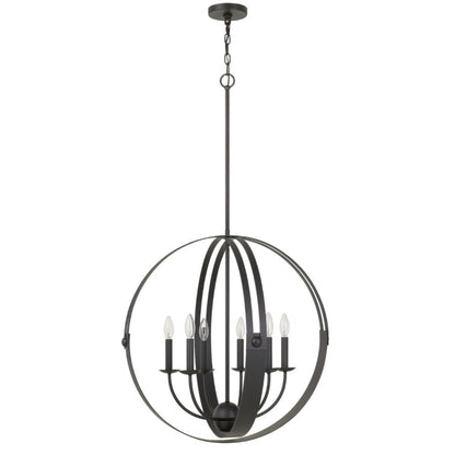 Cal Lighting Valais 6-Light Metal Birdcage Chandelier in Matte Black - FX-3737-6