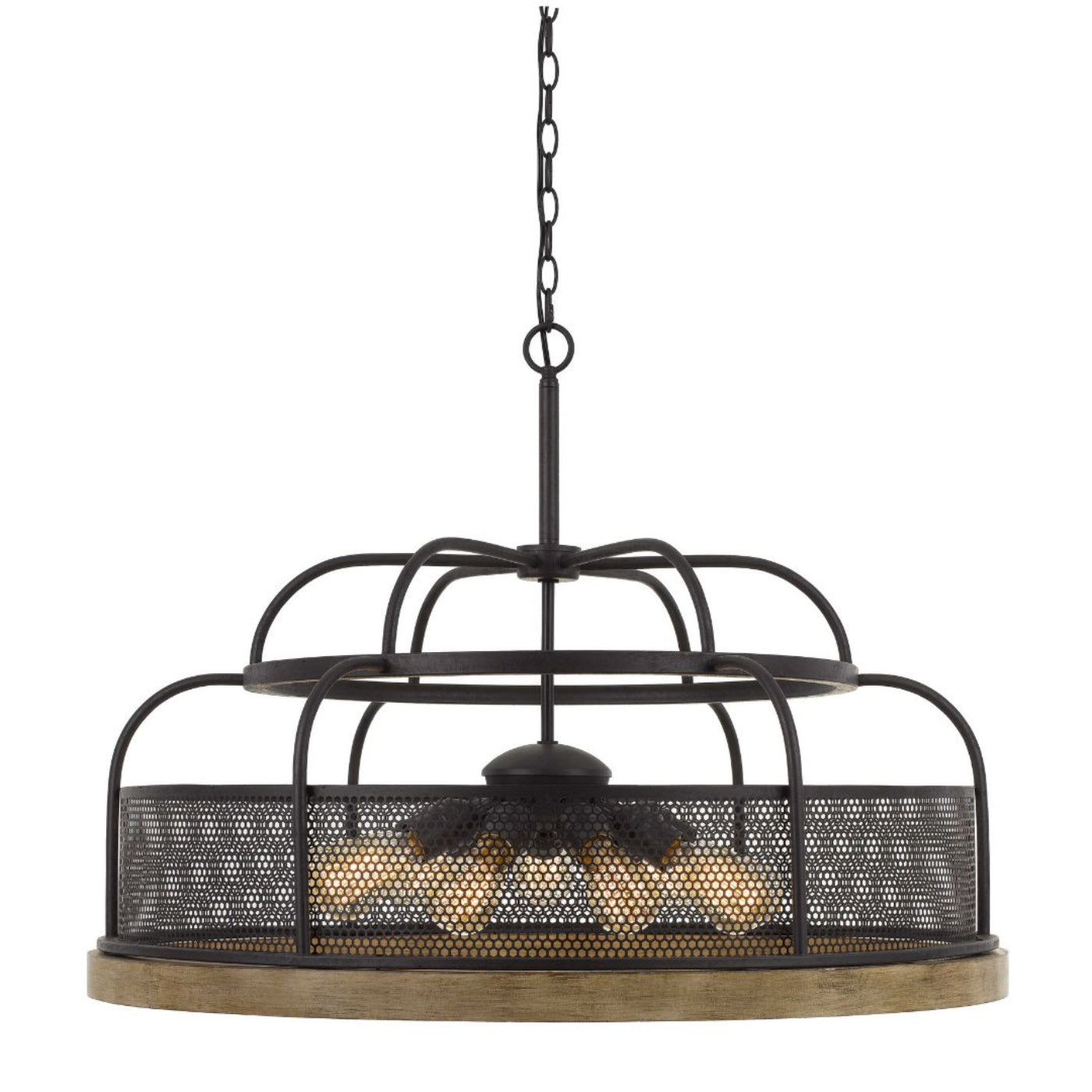 Cal Lighting Akaki 9-Light Metal and Pine Wood Chandelier in Light Oak - FX-3706-9