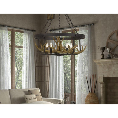 Cal Lighting Angelo 5-Light Metal Antler Chandelier in Iron - FX-3703-5