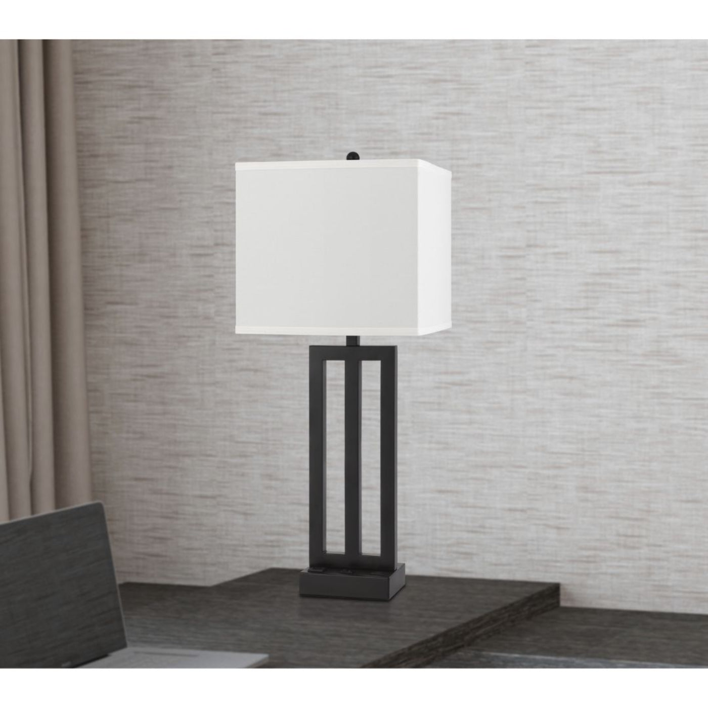 Cal Lighting Cachan Metal Night Stand Lamp with USB Port in Dark Bronze - LA-8042TB