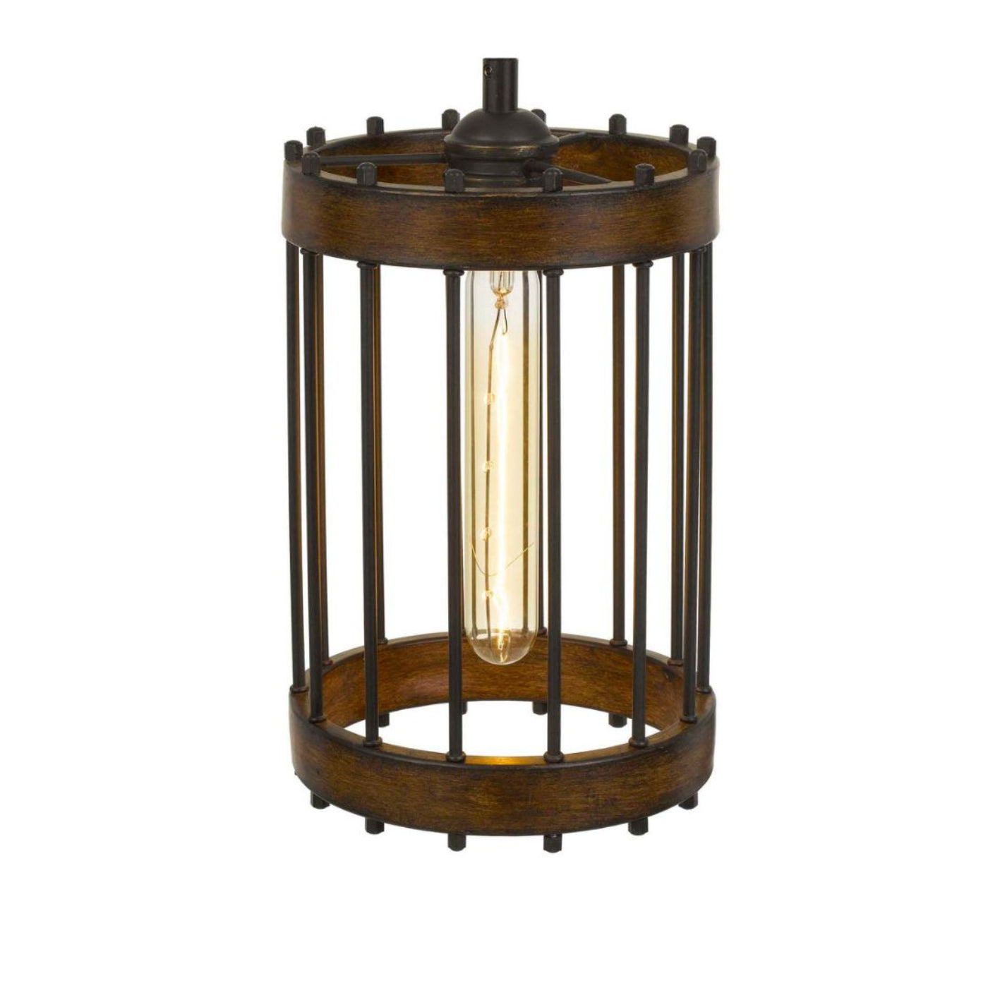 Cal Lighting Cantania Caged Cylinder Metal Pendant Light Fixture - FX-3700-1