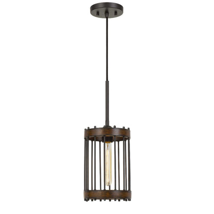 Cal Lighting Cantania Caged Cylinder Metal Pendant Light Fixture - FX-3700-1