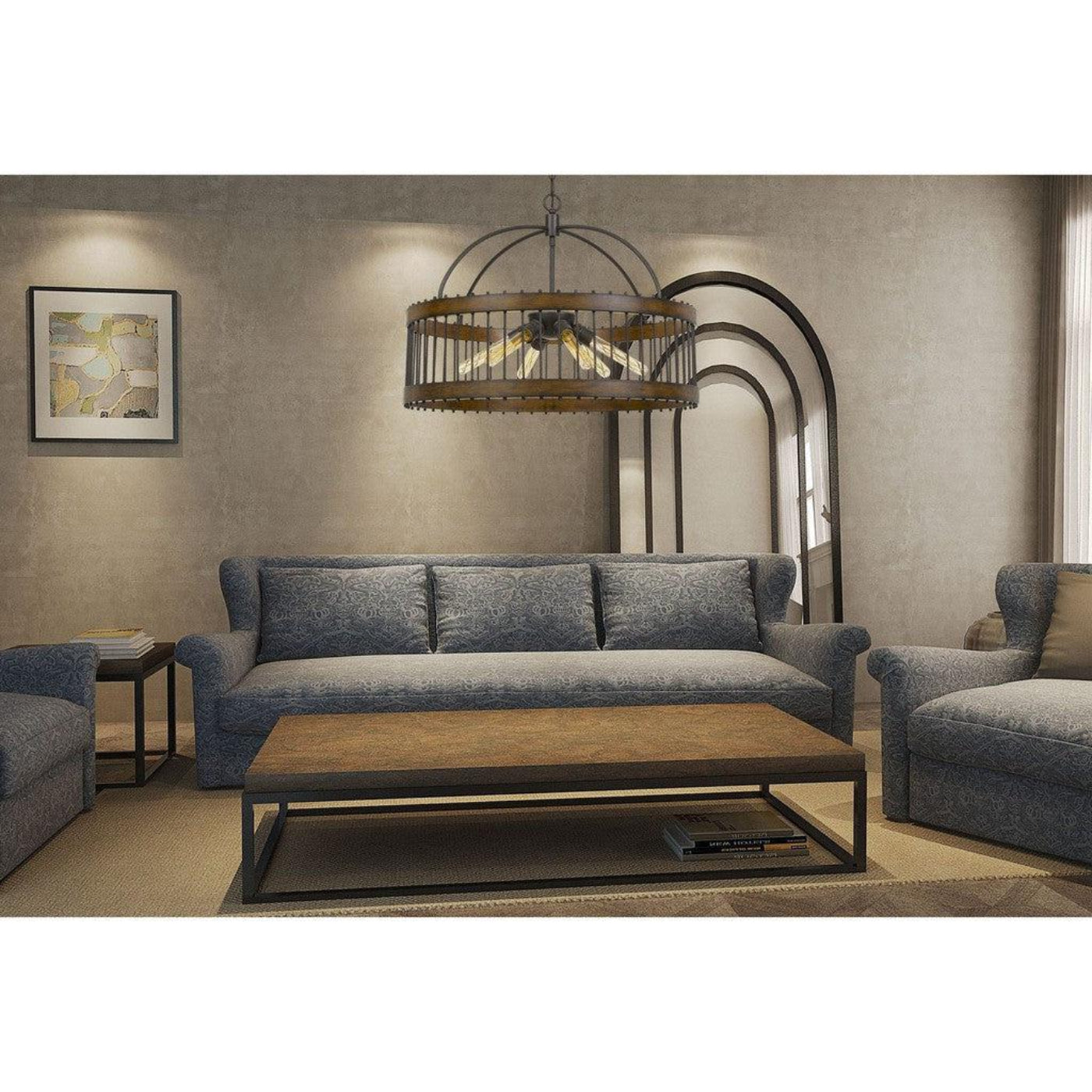 Cal Lighting Cantania 6-Light Metal Circular Cage Pendant Light - FX-3700-6L