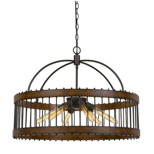 Cal Lighting Cantania 6-Light Metal Circular Cage Pendant Light - FX-3700-6L