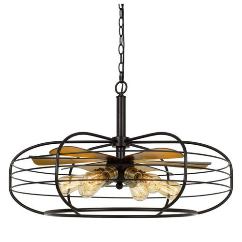 Cal Lighting Margo 6-Light Metal Chandelier with Fan Blade Accents in Dark Bronze - FX-3711-6