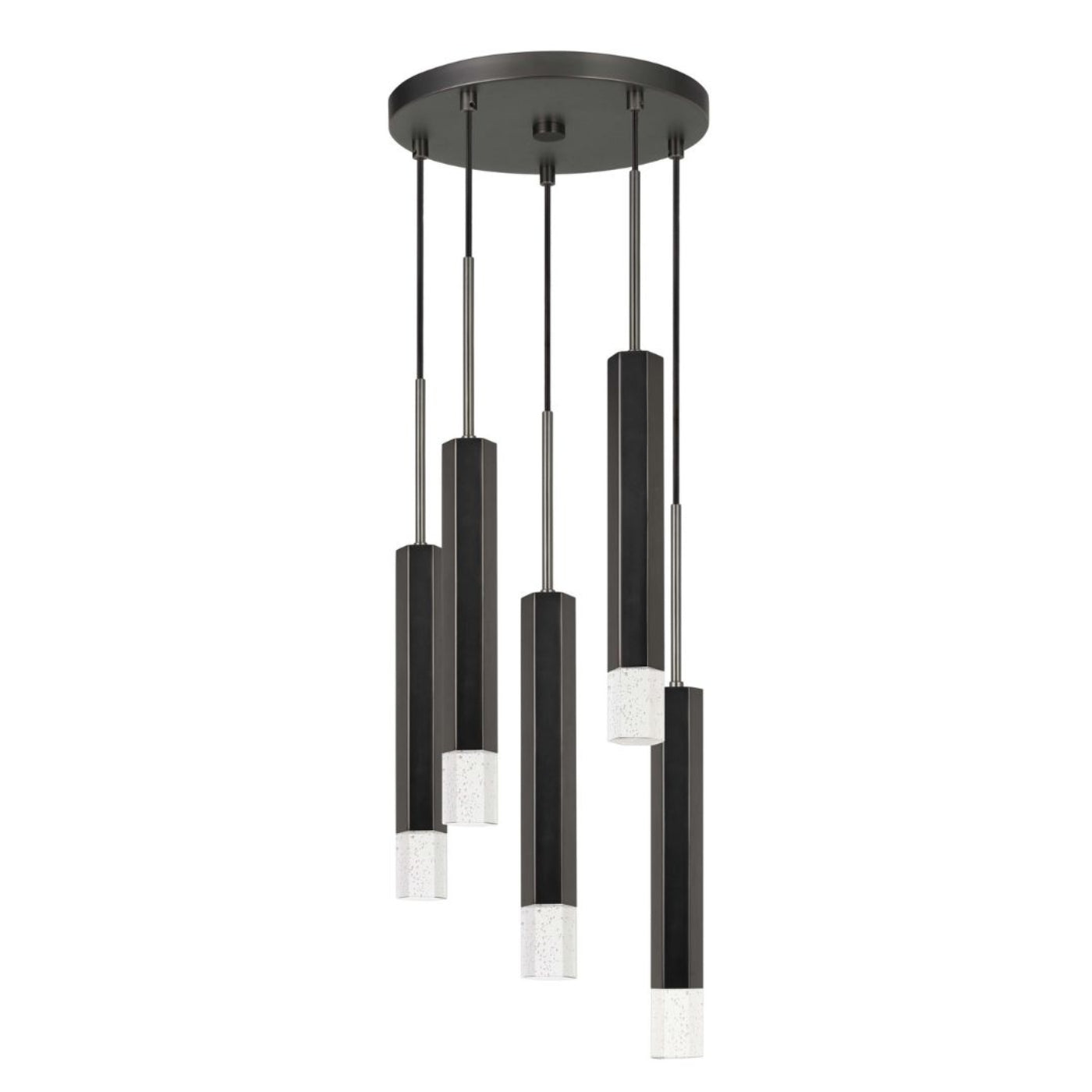 Cal Lighting Troy LED Dimmable 5-Light Pendant with Glass Diffuser - FX-3723-5P-BS