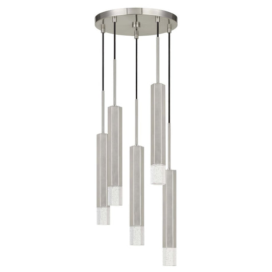 Cal Lighting Troy LED Dimmable 5-Light Pendant with Glass Diffuser - FX-3723-5P-BS