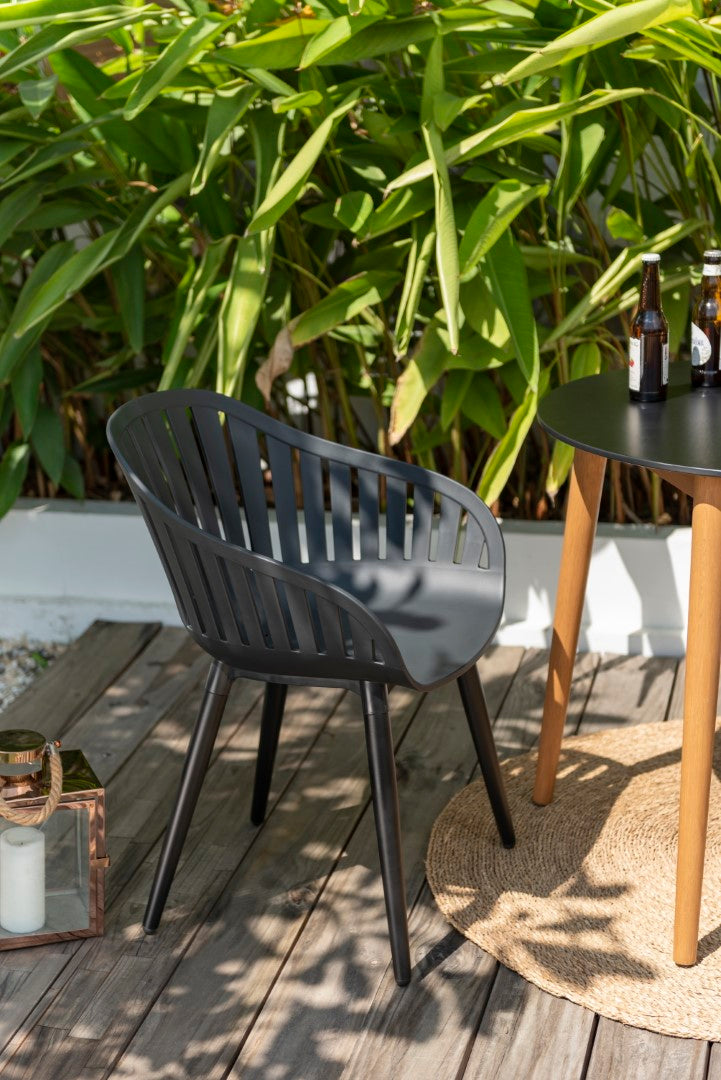 Midtown Concept Cannes Black Monocrome Indoor Dining Chair - 4PC - SC CANNES WH_ALUWH
