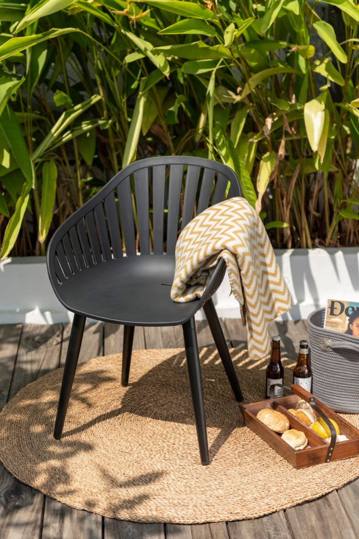 Midtown Concept Cannes Black Monocrome Indoor Dining Chair - 4PC - SC CANNES WH_ALUWH