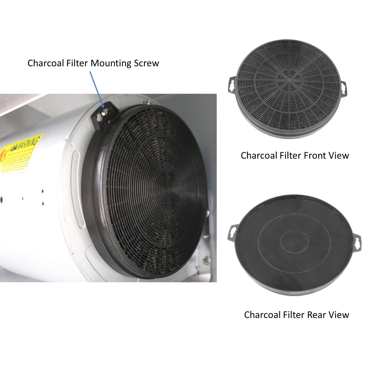 RH-BQ-DTLS Range Hood Insert - Ductless - 600 CFM - 6" Round Top Vent