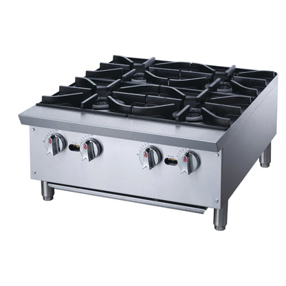 Chef AAA - Commercial 24" Hot Plate with 4 Burners NG - TCHPA24