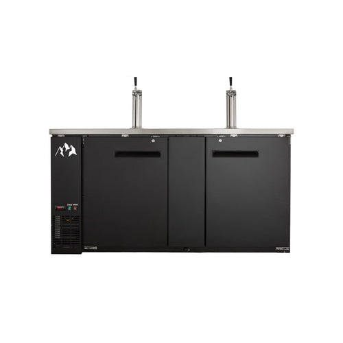 Chef AAA - UDD-3-HC, Commercial 70" Kegerator / Beer Dispenser with (2) 1 Tap Towers - (3) 1/2 Keg Capacity 23.3 cu.ft. - UDD-3-HC