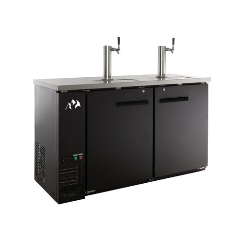 Chef AAA  Commercial 60" Single Tap Kegerator Beer Dispenser (2) 1/2 Keg Capacity 15.8 cu.ft. - UDD-60-HC